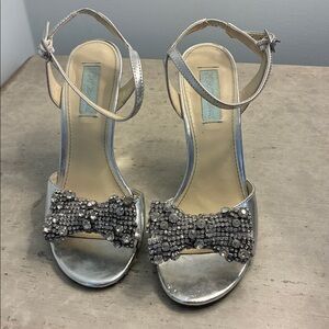 Betsey Johnson Silver Strappy Sandals